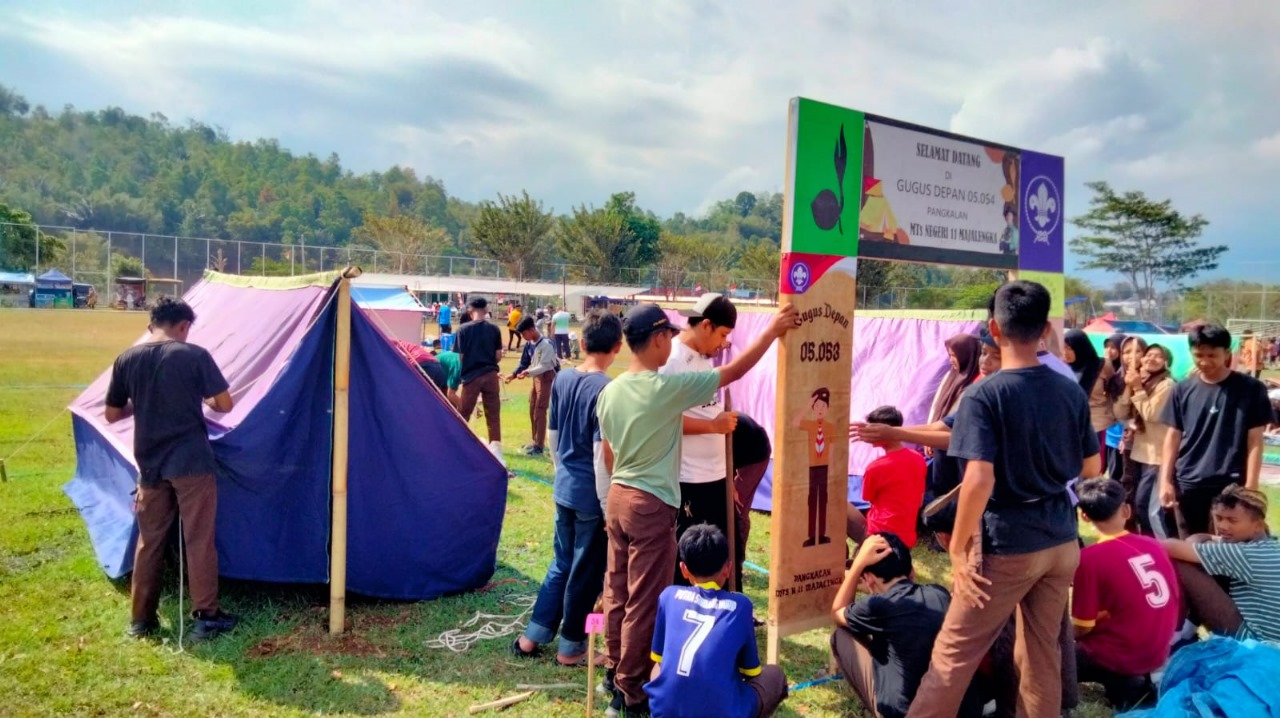 Pramuka MTsN 11 Majalengka Bersiap Mengikuti Kegiatan Perkemahan Jambore Tingkat Ranting